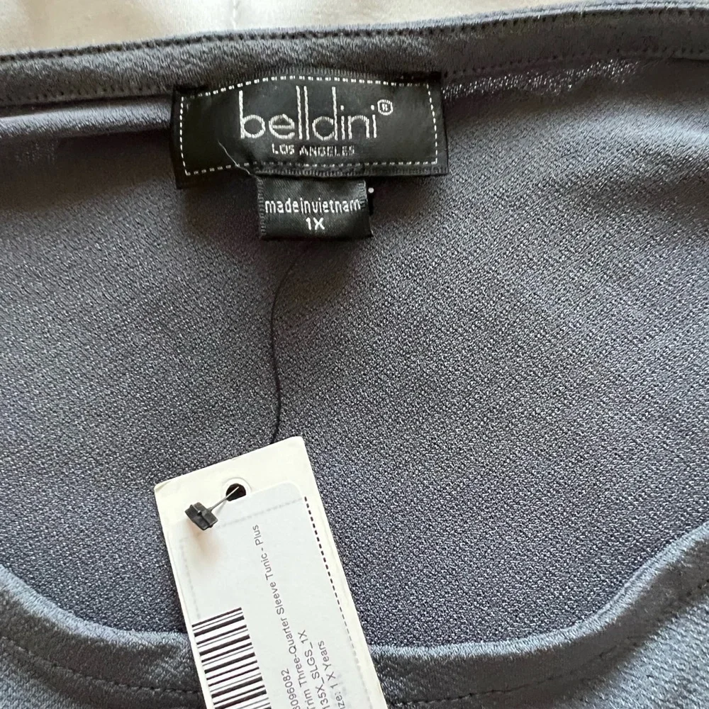 Belldini blouse. Slate Grey with decorative silver grommets. - Picture 3 of 7